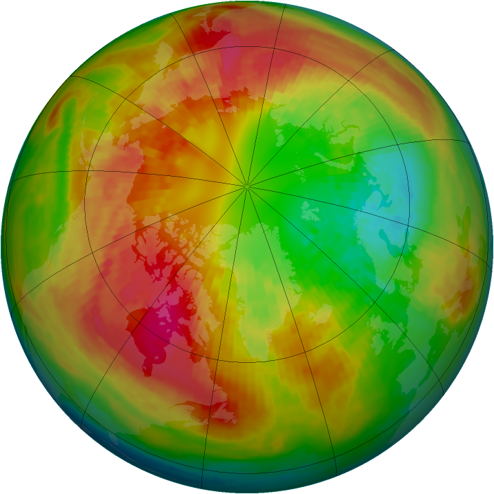 Arctic ozone map for 04 March 2003